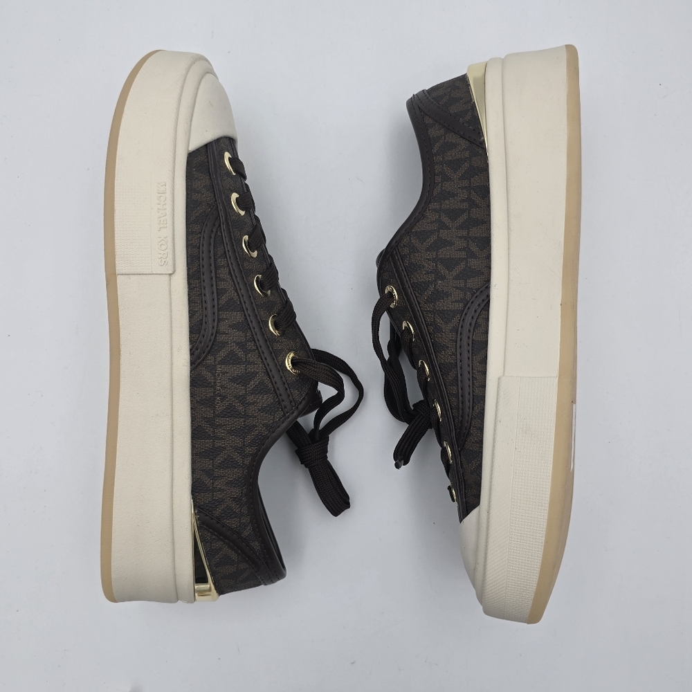 NWOT Michael Kors Jude Signature Logo Sneakers, Brown, Women's 6M - Picture 15 of 16